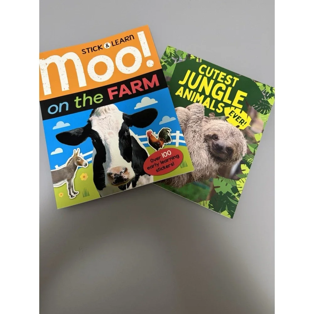 Stick & Learn Moo! on the Farm and Cutest Jungle Animals Ever! Books